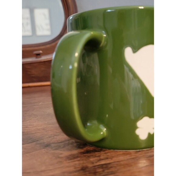 Vintage Relpo Green Harp Lucky 4 Leaf Clover Mug St. Patrick's Day Leprech Japan - Picture 4 of 7